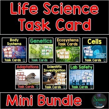 Preview of Life Science Task Cards Bundle