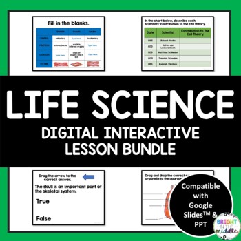 Preview of Life Science Unit Digital Interactive Lesson Bundle