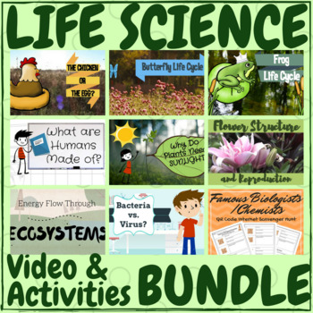 Preview of Life Science Video & Activities Bundle