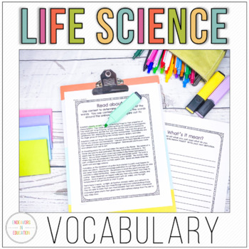Preview of Life Science Vocabulary Activities and Worksheets