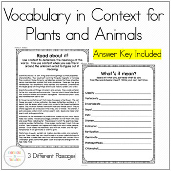 life science vocabulary activities and worksheets by endeavors in education