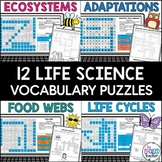 Life Science Word Search & Crossword Puzzles | 5th Grade V