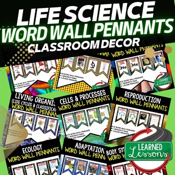 Preview of Life Science Word Wall Pennants (Life Science Word Wall Bundle)