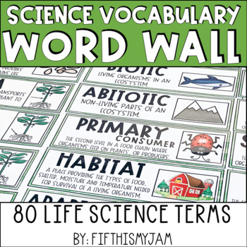 Preview of Life Science Word Wall | Vocabulary Cards