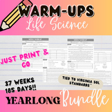 Life Science YEARLONG BUNDLE Warm-Up/Bellringers (37 Weeks