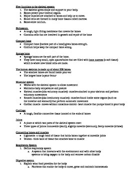 Life Science final review sheet by Sarah's Science and More Store