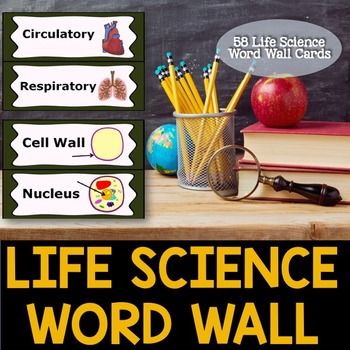 Preview of Life Sciences Word Wall Cards - English & Spanish