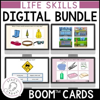 Preview of Life Skills Activities Functional Speech Therapy BOOM™ CARDS Special Education