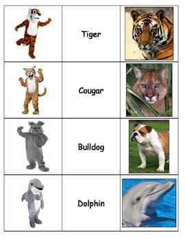 Special Education: Match Animals to School Mascots by Berine's Things