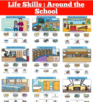 Preview of Life Skills: Around the School Comprehension Activity Pack for Special Education
