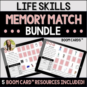 Preview of Life Skills Associations Memory Match BUNDLE Boom Cards™