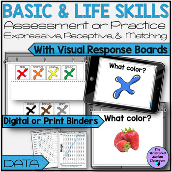 Preview of Life Skills & Basic Concepts Assessment & Practice Digital or Print Binder SPED