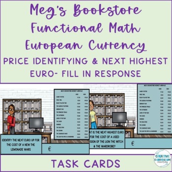Preview of Life Skills Bookstore Shopping European Currency Next Highest Euro LVL 2 Task