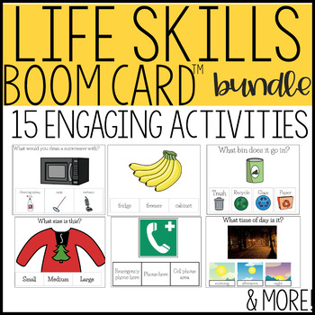 Preview of Life Skills Boom Card Bundle