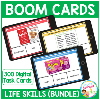 Preview of Life Skills Bundle Boom Cards for Distance Learning