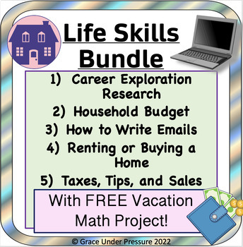 Preview of Life Skills Bundle: Career, Budget, Emails, Renting, Taxes and more!