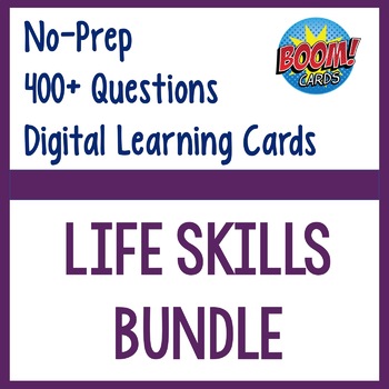 Preview of Life Skills Bundle- Digital Task Cards Boom Cards Distance Learning