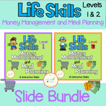 Preview of Life Skills Slides BUNDLE - Money - Meal Planning - Organization - OT