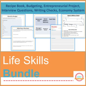 Preview of Life Skills Bundle (Recipe Book, Budgeting, Writing Checks, etc.)