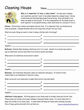 House Cleaning Worksheets Teaching Resources Tpt