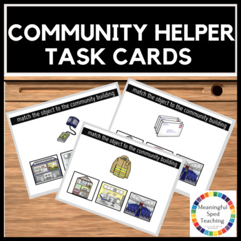 Preview of Life Skills Community Helper Special Education Printable Task Cards