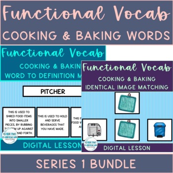 Preview of Life Skills Cooking/Baking Functional Vocab Word Series 1 BUNDLE