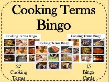 Preview of Life Skills - Cooking Terms Bingo
