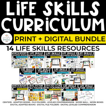 Preview of Life Skills Curriculum Bundle for Special Ed: Print + Digital (14 RESOURCES)