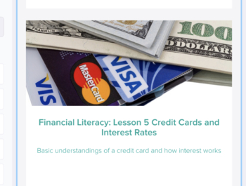 Preview of Life Skills Curriculum: Financial Literacy- Credit Cards and Interest Rates