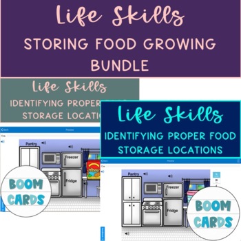 Preview of Life Skills Daily Living Identifying Proper Food Storage Location GROWING BUNDLE