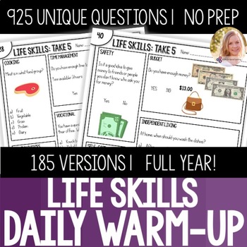 Preview of Life Skills Daily Warm Up Activity. Special Education High School & Transition
