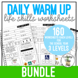 Life Skills Daily Warm Up Worksheets BUNDLE
