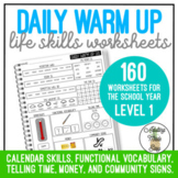 Life Skills Daily Warm Up Worksheets Level 1
