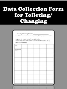 Preview of Life Skills- Data Collection Form for Toileting/ Changing