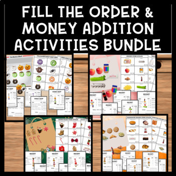 Preview of Life Skills Differentiated Fill the Order & Money Addition Activities