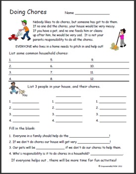 Life Skills - Doing Chores by Empowered By THEM | TpT