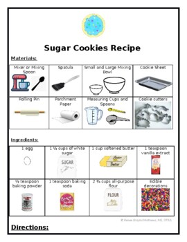 Preview of Life Skills: Easy Sugar Cookies Recipe & Checklist