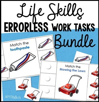 Preview of Life Skills Errorless Learning Work Task Boxes BUNDLE for Special Education