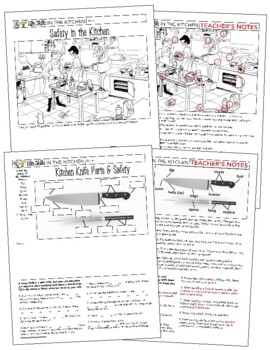 Preview of Life Skills/FACS: Kitchen Cooking/Baking SAFETY & KNIFE parts & tips