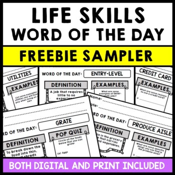 Preview of Life Skills FREEBIE - Vocabulary - Word of the Day - Special Education - GOOGLE