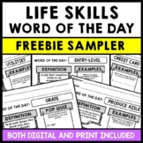 Life Skills FREEBIE - Vocabulary - Word of the Day - Speci