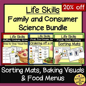 Preview of Life Skills Family Consumer Science Bundle Home Economics Sorting Mats (FACS)
