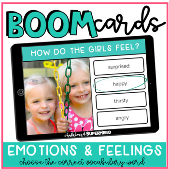 Preview of Life Skills: Feelings and Emotions BOOM CARDS {distance learning}