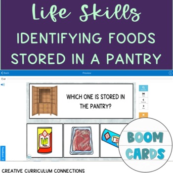 Preview of Life Skills Food Storage Identifying Items Stored In A Pantry Boom Cards