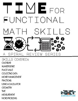 Preview of Life Skills/Functional Math Series - 25 Spiral Review Sheets