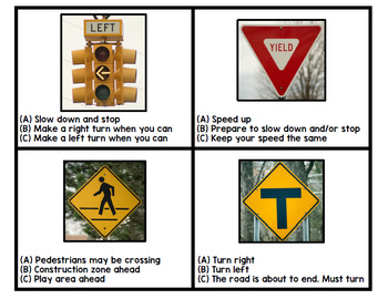 Life Skills Google Drive Road Signs Driving Permit Practice Task Cards