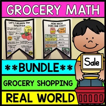 Preview of Life Skills Grocery Shopping: Figuring Out Sales Tax and Coupons - BUNDLE