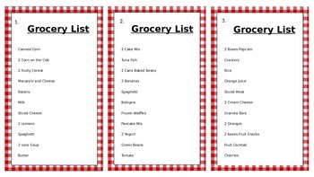 Preview of Life Skills - Grocery Store Activity Cards