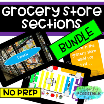 Preview of Life Skills Grocery Store Sections BUNDLE for Google Slides