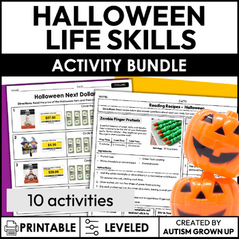 Preview of Life Skills Halloween Activities for Special Education Bundle